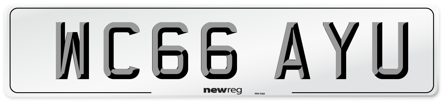 WC66 AYU Number Plate from New Reg